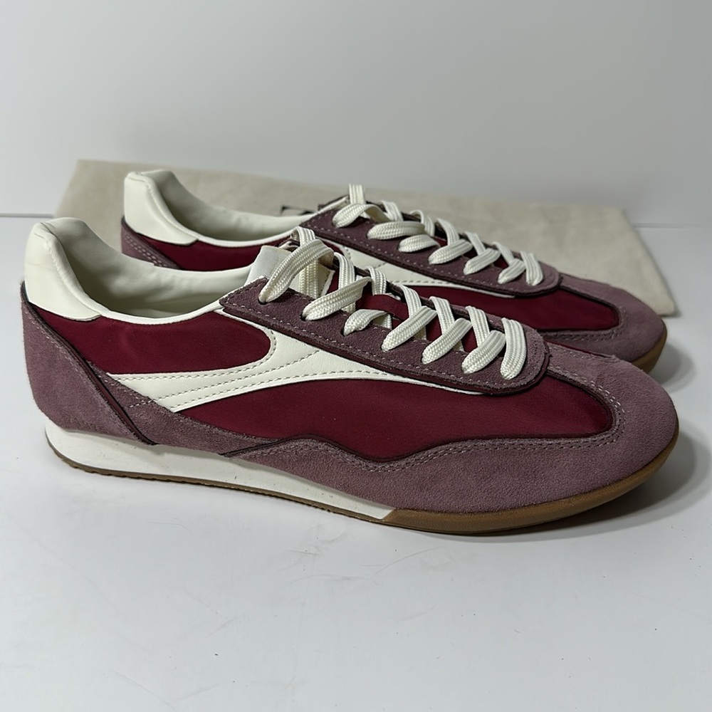 Zara Men's Maroon and Cream Sneakers - Picture 4 of 17